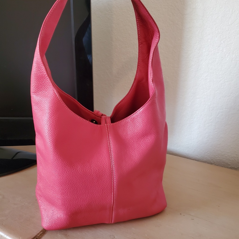 Beautiful Laggo Pink Pebbled Leather Hobo Bag New/Without Tag - Picture 4 of 6